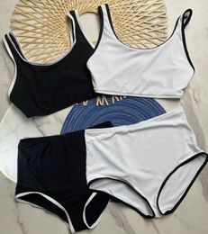 Braziliaans sportmerk Bikini Set High Taille Designer Swimwear Women Sexy Biquinis Bathing Suit Ribbing Mode Luxe zwempakken XL met Tag Vrouw Bather Beach Wear