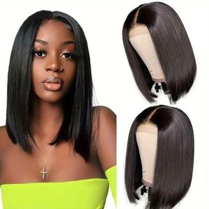 Perruque brésilienne droite Bob cheveux humains 4x4 dentelle avant perruques de cheveux humains 180% densité courte Bob perruques pour les femmes noires