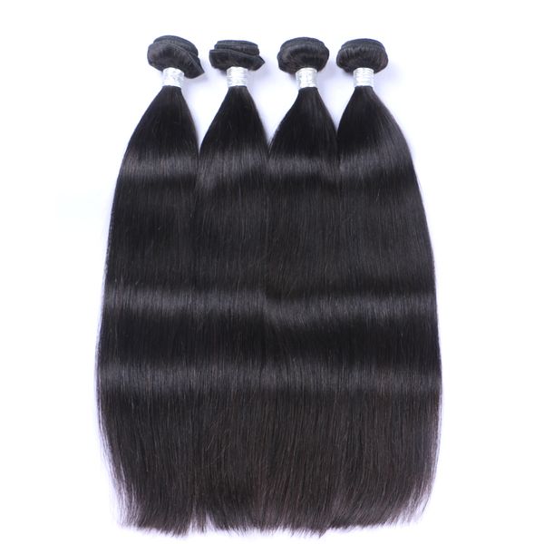 Brésiliens Cheveux Raides Non Transformés Malaisiens Cheveux Humains Weave Bundles Extensions de Cheveux Malaisiens 3 Pcs Lot Naturel Noir Peut Être Teint