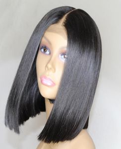 Brésilien Hair raide Bob Bob Cut Wigs réglable pré-cueilli 4x4 Top Lace Fermeure Bob Coup Humanhair Wigs for Black Women Whol4367662