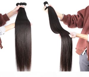 Paquetes de cabello humano liso brasileño 22 24 26 28 30 32 34 36 38 40 pulgadas Entero 3 paquetes de cabello virgen Color natural Cabello virgen 6763703