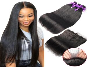 Brésilien brésilien raide à coiffure tissage paquets noirs naturels 134 pcslot 100 paquets de cheveux humains remy hair7930787