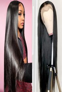 Perruque Lace Front Wig Remy brésilienne lisse, cheveux naturels HD, nouée à la main, ligne de cheveux naturelle, pre-plucked, 5743798