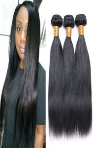 Braziliaanse Straight Virgin Haar 3 BundlesLot Natuurlijke Zwarte Goedkope Hair Extensions 828 Inch Steil Menselijk Haar Voor Whole2737916