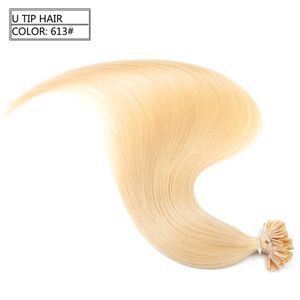 Cheveux brésiliens ondulés droits kératine ongles u pointe extension de cheveux humains 100g pré-collé fusion coloré 1gr st gratuit