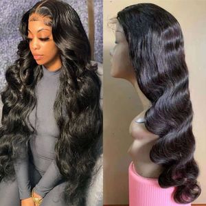 Brazilian T Part Lace Closure Human Hair Wigs For Women 150% Density Natural Color Body Wave Wig Pre Plucked