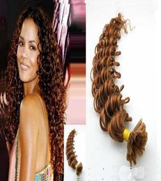 Brésilien Virgin Curly Fusion Human Heuvil Deep Wave U Tip Hair Extension 100g 100s Extensions de cheveux pré-liés Curly3616312