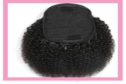 Braziliaans maagdelijk haar 100glot paardenstaarten Afro Kinky Krullend 822 inch natuurlijke kleur 100 mensenhaar paardenstaart1938153