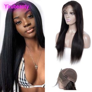 Perruque Lace Front Wig Remy brésilienne lisse et soyeuse, cheveux vierges, couleur naturelle, 13x4, 10-32 pouces, partie libre, 13x4