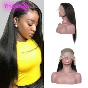 Brésiliens Vierge Coiffes 13x6 Lace Lace Front Perruques droites 100% Human Hair 13 by 6 Lace Frontal Wig Couleur naturelle Yirubeauty