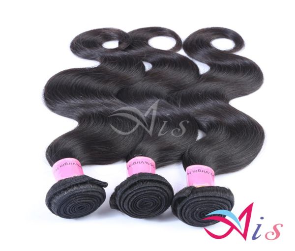 Pelo virginal brasileño 3 paquetes Remy Tramas de cabello humano Onda del cuerpo recto Tejido peruano Color 1B Extensiones de tejido de cabello humano Ombre 7774367