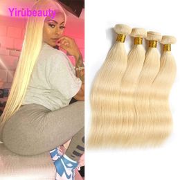 Braziliaans maagdelijk haar 4 bundels onbewerkte menselijke haaruitbreidingen 10-30 inch blond 613# kleur rechte lichaamsgolf haar inslag