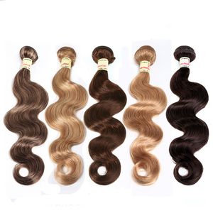 Braziliaans Maagdelijk Haar Body Wave Haarweefselbundels Onbewerkte Maagdelijke Braziliaanse Body Wave Extensies van echt haar Roodbruin Blond