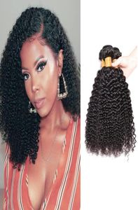 Brasileño Virgin Bundle Kinky Camly Hair 4 Bundles Cabello humano para mujeres negras Tejes Color Natural9150869