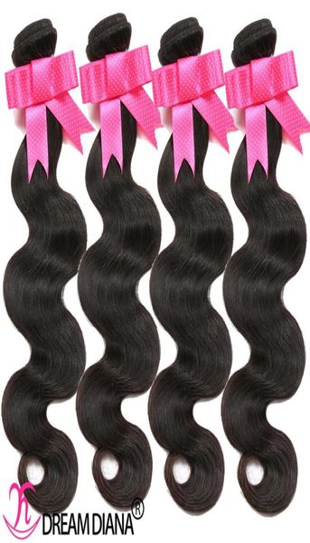 Cheveux vierges brésiliens paquets Extensions de cheveux humains vague de corps cheveux humains tisse 3 ou 4 paquets couleur naturelle Remy Grade 10A97697722547824