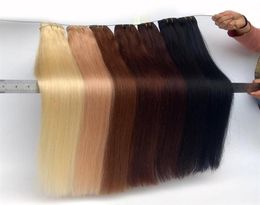Braziliaanse maagdelijke haarbundels Remy Human Hair Extensions Black Bruine Blond Gray Red Blue Haren Weven Wholers 1226inch C156O3390454