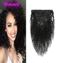 Clip à cheveux vierge brésilien dans des extensions de cheveux bouclés à boucle coquette 120glots 100 cheveux humains Natural Clor6074283