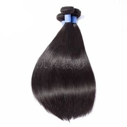 Extensions de cheveux vierges brésiliennes 3 paquets de cheveux humains raides soyeuses Tofts en gros 8-30 pouces de couleur naturelle