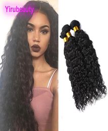 Extensions de cheveux brésiliens vierges 3 pièces vague d'eau 3 paquets de cheveux humains tisse 1028 pouces couleur naturelle humide et ondulée6416707