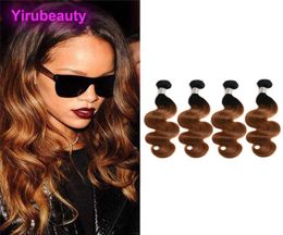 Extensions de cheveux brésiliens vierges 4 paquets 1B30 Ombre cheveux humains vague de corps Double trames 1b 30 produits de cheveux teints 5263120