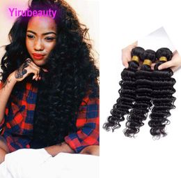 Braziliaanse Virgin Hair Extensions Diepe Golf 3 Bundels 830 inch 100 Menselijk Haar Natuurlijke Kleur Remy Haar Inslagen 3PCS1798852