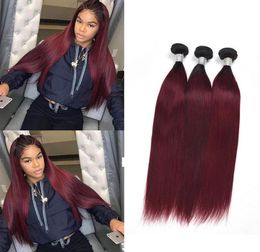 Extensions de cheveux brésiliens vierges droites 4 paquets 1B99J 1BRed 1B30 trames de cheveux humains ombré 828 pouces entier Ruyibeauty9491587