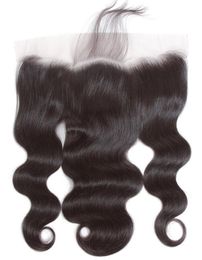 Cheveux vierges brésiliens HD 13X4 dentelle frontale avec cheveux de bébé vague de corps 13 par 4 frontaux 1024 pouces Whole3132733
