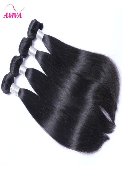 Cheveux vierges brésiliens droits 4pcslot non transformés brésiliens brésiliens tisser paquets noirs noirs pas cher extensions de cheveux remy CA6630534