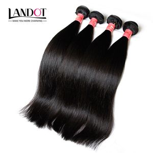 Cheveux Raides Brésiliens 100% Tissage de Cheveux Humains 4Bundles Lot Non Transformés 8A Brésilien Extension de Cheveux Raides Soyeux Couleur Naturelle Double Trame