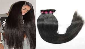 Brésilien Vierge Cheveux raides cheveux humains tisser les paquets 28 30 32 34 36 38 40 pouces les plus longs Peruvian Malaysian indien Remy Remy Exte1939600