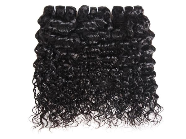 Brésilien Virgin Hair Water Wave 3 Bundles Wet and Wavy Virgin Brésilien Human Hair Bundles Malaysian Curly Weave Hair Extensions 1091874