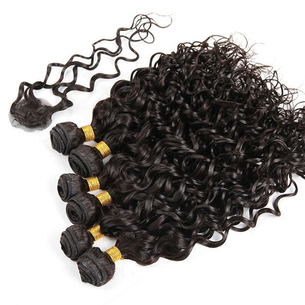 Onda de agua del pelo virginal brasileño 4 paquetes Elibess tramas dobles extensiones de cabello humano mojado y ondulado teje 1028 pulgadas disponible DHL gratis