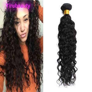 Braziliaanse Maagd Menselijk Haar 1 Bundel Water Wave Krullend Dubbele Inslagen Onverwerkte Haar Bundels Een Weave 10-30 inch