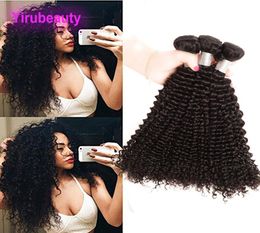 Cheveux brésiliens vierges 3 paquets crépus bouclés Double trames de cheveux 95100gpc Extensions crépus bouclés couleur naturelle 4808559