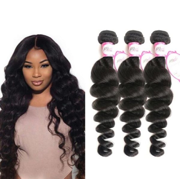 Bundles de vague lâche de cheveux humains vierges brésiliens avec fermeture cuticule brésilienne alignée armure de cheveux vierges Bundle vague Caticle brut Al6689715