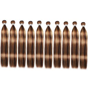 Cheveux humains brésiliens vierges P4/27 couleur piano soyeux droits 10 paquets doubles trames Yirubeauty extensions de cheveux indiens malaisiens péruviens 10-32 pouces