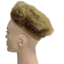 Remplacement des cheveux humains vierges brésiliennes T6 / 613 # 4 mm Afro 8x10 Australie en dentelle de toupee avec unités PU pour hommes blancs