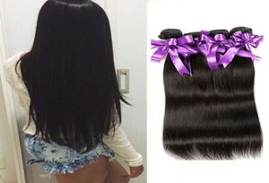 Virgen brasileña Cabello humano Straight 4 Bundles que venden Brasilia de cabello liso Bundles 100 Extensiones de cabello humano Natur7494954