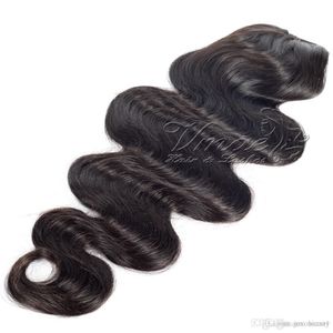 Clip negro natural de la Virgen brasileña en bandas elásticas Lazos Cordón Rizado Onda del cuerpo Kinky Staight Extensiones de cabello de cola de caballo de cabello humano real