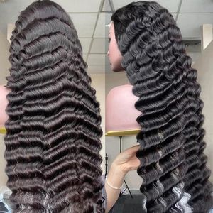 Perruque frontale à vague profonde 150% perruque de cheveux humains bouclés 30 en partie transparente brésilienne humide et ondulée