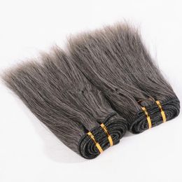 Braziliaanse yaki recht grijze haarbundels gekleurd 51# voor zwarte Remy Human Hair Extensions 100G/bundel Zout en peper Zilvergrijs Natuurlijke Hoogtepunten Hot te koop