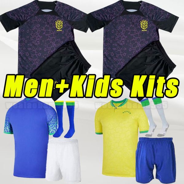 Brésil maillots de football 2023 23 PAQUETA COUTINHO football FIRMINO brasil 23 24 maillot NEYMAR JR VINI SILVA DANI ALVES Ensemble complet enfants enfants hommes gardien de but adulte