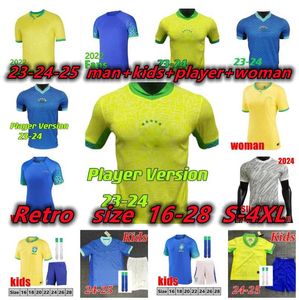 BRAZILIË 2023 2024 voetbalshirts Camiseta de NEYMAR JR futbol PAQUETA RAPHINHA 23 24 25 voetbalshirt maillots MARQUINHOS VINI JR brasil RICHARLISON HEREN KINDEREN VROUW