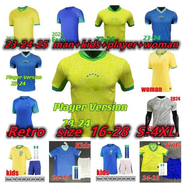 BRÉSILS 2023 2024 Maillots de football Camiseta de NEYMAR JR futbol PAQUETA RAPHINHA 23 24 25 Maillots de football Maillots MARQUINHOS VINI JR brasil RICHARLISON HOMMES ENFANTS FEMME