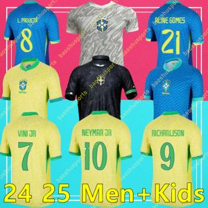 22 23 24 BRAZILIË 2023 2024 voetbalshirts Camiseta de futbol PAQUETA RAPHINHA voetbalshirt maillots MARQUINHOS VINI JR brasil RICHARLISON HEREN KINDEREN VROUW NEYMAR