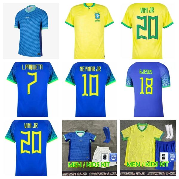 Brasil 2024 Copa América Copa Jerseys Camiseta de Futbol Paqueta Raphinha Camisa de fútbol Maillot Marquinhos Vini Jr Brasil Richarlison Hombres Niños Mujeres