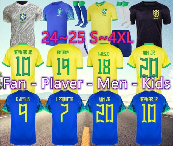BRASIL 2024 camisetas de fútbol Camiseta de futbol PAQUETA RAPHINHA camiseta de fútbol maillots MARQUINHOS VINI JR brasil RICHARLISON HOMBRES NIÑOS MUJER NEYMAR