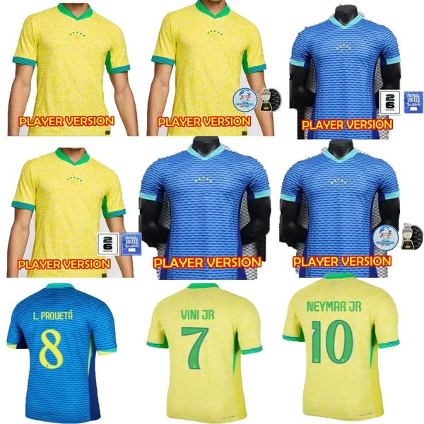 BRÉSILS version joueur 24/25 maillots de football de la Copa America Cup Camiseta de futbol PAQUETA RAPHINHA maillot de football maillot MARQUINHOS brasil RICHARLISON HOMMES NEYMAR