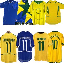 Maillot de football rétro du Brésil 1957 1970 1985 1988 1992 1994 1998 2000 2002 2004 2006 2012 Maillot de football Brésil RONALDINHO 57 70 85 88 92 94 98 00 02 04 06 camisa de futebol