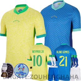 Brazilië Voetbalshirt NEYMAR VINI JR 2024 Copa America Camisa Kids Kit BRasIL Nationaal Team Thuis Uit Spelerversie RODRYGO MARTINELLI Voetbalshirt